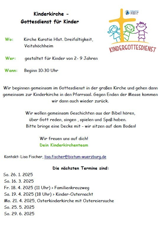 Flyer mit allen Daten der Kinderkirche